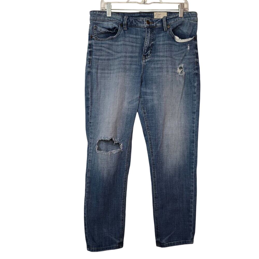 Cosmic‎ Blue Love Mid Rise Skinny Distressed Jeans Y2K Size 32